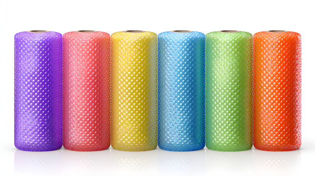 colorful bubble wrap roll