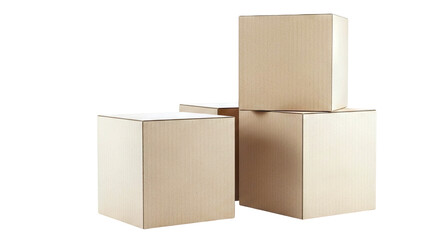 Obraz premium Stack of Cardboard Boxes on a White Background