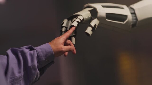 Testing prosthetic device with precision, Exhibition of artificial hand movement and tactile contact