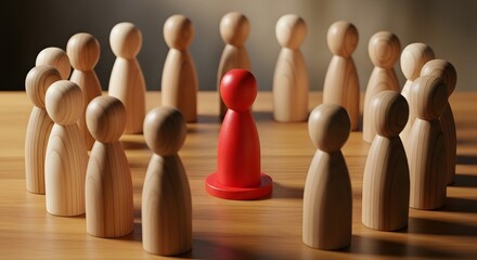 Unique individual standing out in a crowd of people