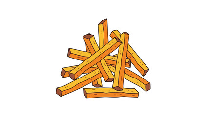 A vibrant illustration of golden crispy french fries, a beloved snack item