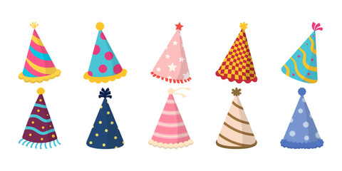 Flat Birthday Hat Illustration