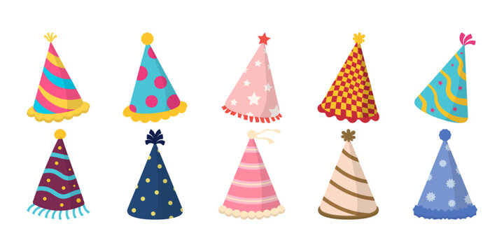 Flat Birthday Hat Illustration