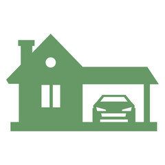 House and car garage icon