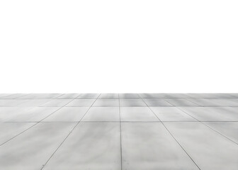 Fototapeta premium Gray concrete floor with square tiles isolated on a transparent background