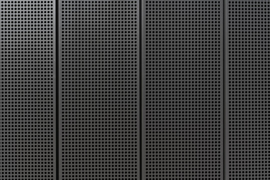 Dark perforated metal wall texture with geometric industrial pattern