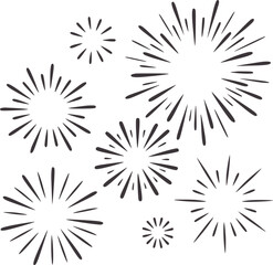 Obraz premium Minimalist black and of fireworks bursts abstract