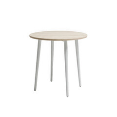 Minimalist round side table isolated on white background