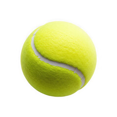 Bright yellow tennis ball isolated on white background