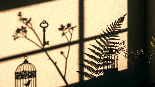 Shadows of Nature and Objects on a Wall