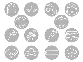 シンプルな節分の素材セット