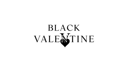 Fototapeta premium Black Valentine Logo with Heart Design.