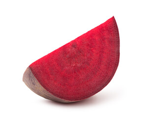Fresh beetroot slice isolated on white.