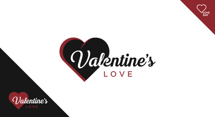 Valentines Day Heart Love Logo Design.