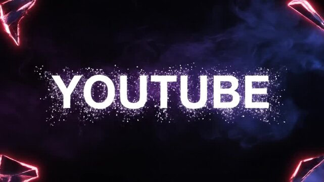 YouTube Text Logo on Purple Galaxy Background &ndash; Digital Media Concept, YouTube Branding with Cosmic Space Background &ndash; Social Media Design, YouTube Word Text in Abstract Galaxy Style &ndash; Online Video 