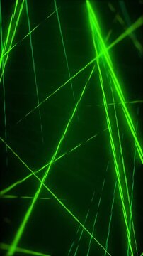 Green Glowing Strings Vertical Loop Background