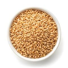 Fototapeta premium Organic Wheatgrass Seeds on White Solid Background, Nutrient-Rich Superfood Packed with Vitamins, Chlorophyll, and Enzymes, Perfect for Juicing, Vegan Nutrition, and Natural Health Wellness