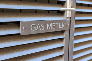 Gas Meter Sign Inside Building