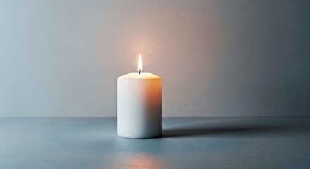 Serene Candle Light in Modern Interior, Stock Photo of Tranquil Aesthetic