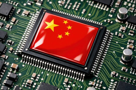 Central Processing Unit: A detailed close-up reveals a sophisticated central processing unit, symbolizing the nexus of technological innovation. A symbol of progress.