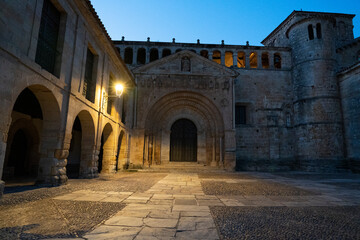 Fototapeta premium Historic building with arches and stone walls.. Santillana del Mar, Santander, Spain