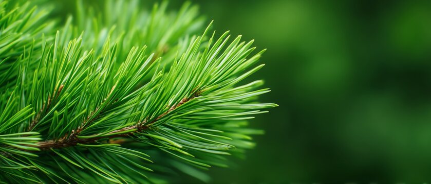 Single pine needle close-up, abstract natural holiday detail