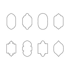 Islamic Arch Frame Collection of oriental style icon vector illustration template design