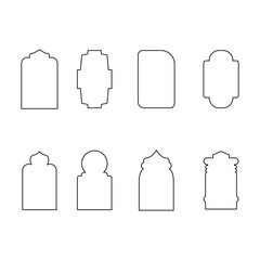 Islamic Arch Frame Collection of oriental style icon vector illustration template design