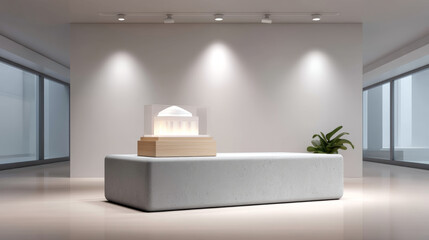 Architectural model on display seems elegant and sophisticated in gallery space