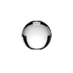 Crystal Clear Glass Sphere Isolated on White Background