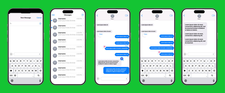 iMessage Mobile App Interface Mockup, Chat Screen, Messaging and Text UI on iPhone 2026