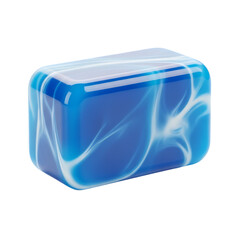 Abstract Blue and White Marbleized Patterned Rectangular Block Element