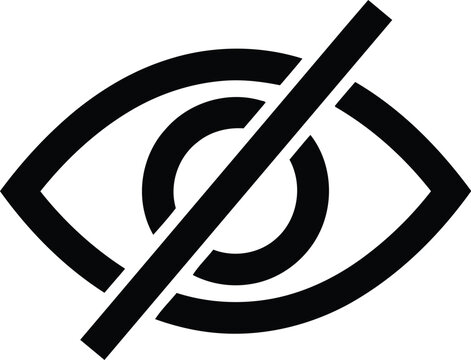 Eye icon with a diagonal line through it symbolizing invisibility or hidden content.