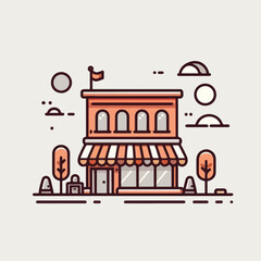 Obraz premium vector illustration of a cafe