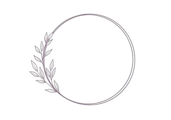 Obraz premium Elegant Oval Frame with Laurel Leaf Branch
