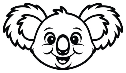 Obraz premium Cute Koala Face Illustration: A delightful illustration showcases a charming koala face, inviting smiles with its adorable features and cheerful expression.