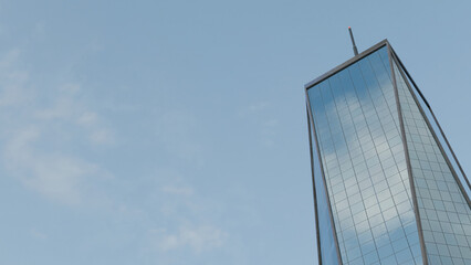 Modern Glass Skyscraper Low-Angle View for Corporate Backgrounds