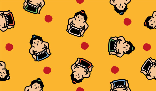Cute sumo pattern background vector design