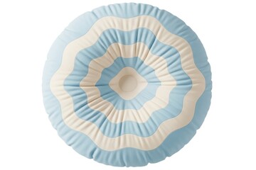 Blue and white paper plate on transparent background