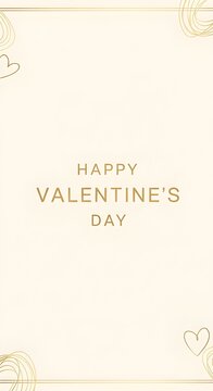 Happy Valentines Day Card with Hearts Pink Romantic Illustration and text design