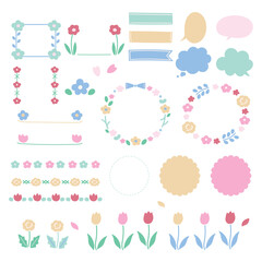 春のあしらい素材イラストセット