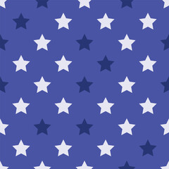 Fototapeta premium Seamless geometric star illustration in flat modern style. Decorative repeating pattern with abstract stars, suitable for fabric, wallpaper, wrapping paper, stationery, and digital backgrounds.