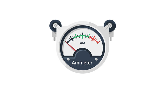Close-up of an analog ammeter with a white face and black border on a plain white background.