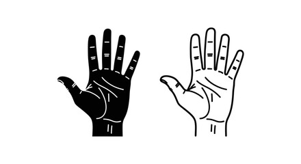 Obraz premium Hand signs gesture communication symbols