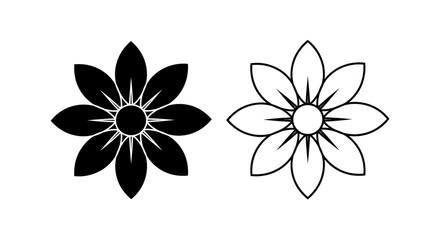 Obraz premium Black and white flower silhouette vector illustration