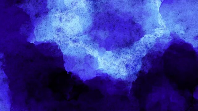 Vivid blue watercolor texture seamless loop. Abstract background. Digital animation.