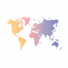 Obraz premium Gradient blank world map.