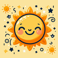 happy sun cartoon