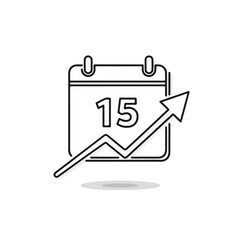 Calendar and upward Trend Graph