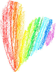 Chalk Drawn Rainbow Heart Child Illustration
